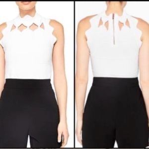 Tex Baker White Karioli knit top, Ted size 4